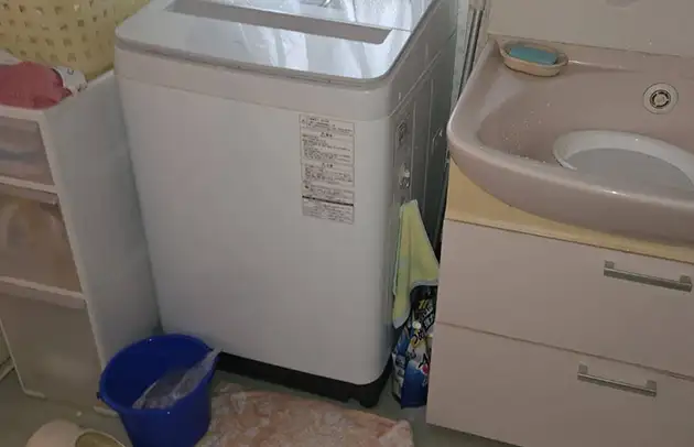 日野町村井の洗濯機排水口の逆流詰まり施工事例写真